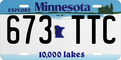MN license plate 673TTC