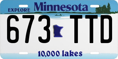 MN license plate 673TTD