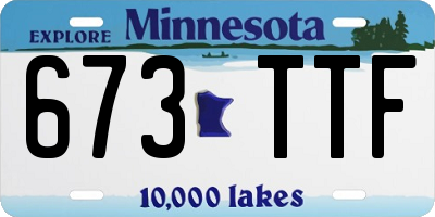 MN license plate 673TTF