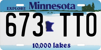 MN license plate 673TTO