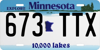MN license plate 673TTX