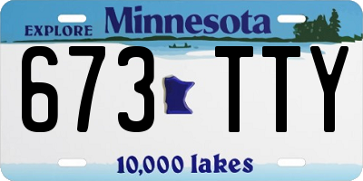 MN license plate 673TTY
