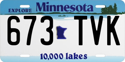 MN license plate 673TVK