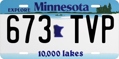 MN license plate 673TVP