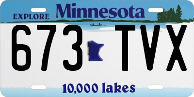 MN license plate 673TVX