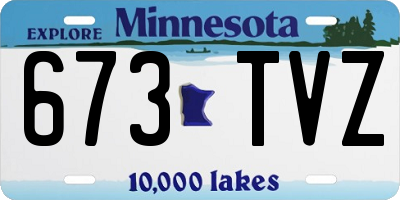 MN license plate 673TVZ