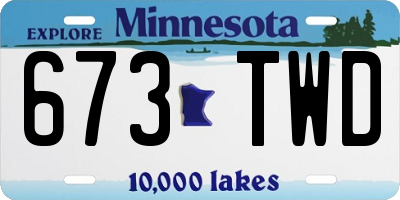 MN license plate 673TWD