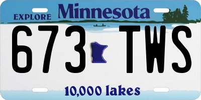 MN license plate 673TWS