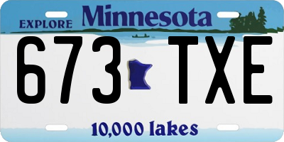 MN license plate 673TXE