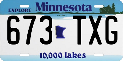 MN license plate 673TXG