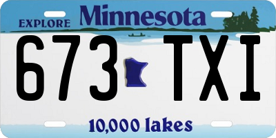MN license plate 673TXI