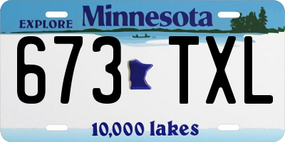 MN license plate 673TXL