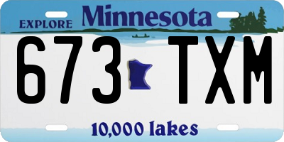 MN license plate 673TXM