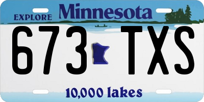 MN license plate 673TXS
