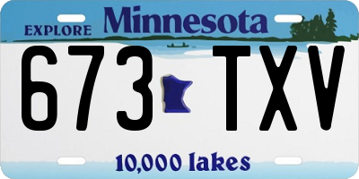 MN license plate 673TXV