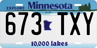 MN license plate 673TXY