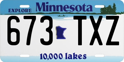 MN license plate 673TXZ