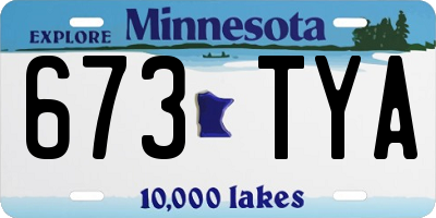 MN license plate 673TYA