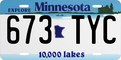 MN license plate 673TYC