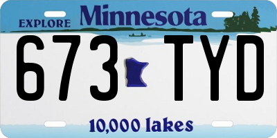 MN license plate 673TYD