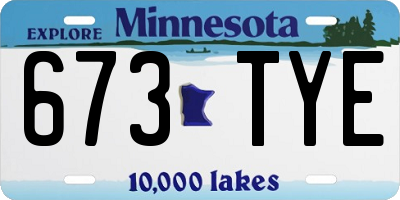 MN license plate 673TYE