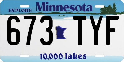 MN license plate 673TYF