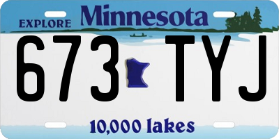 MN license plate 673TYJ
