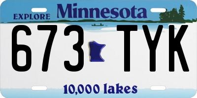 MN license plate 673TYK