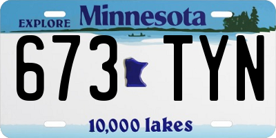 MN license plate 673TYN