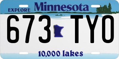 MN license plate 673TYO