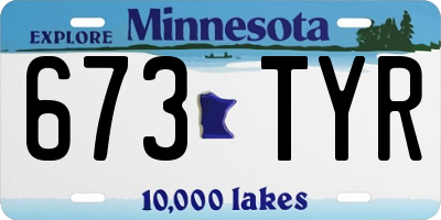 MN license plate 673TYR