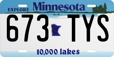 MN license plate 673TYS