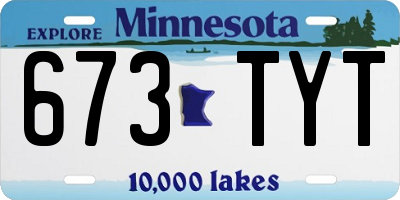 MN license plate 673TYT