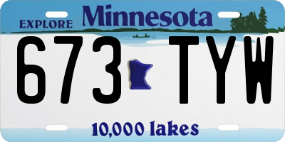 MN license plate 673TYW