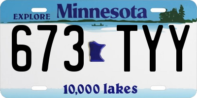 MN license plate 673TYY