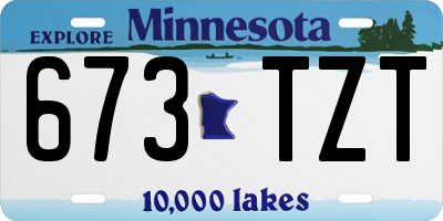 MN license plate 673TZT
