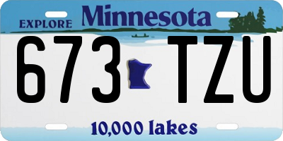 MN license plate 673TZU