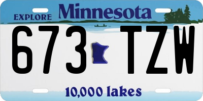 MN license plate 673TZW