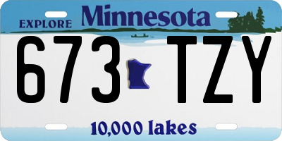 MN license plate 673TZY