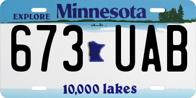 MN license plate 673UAB