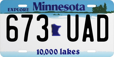 MN license plate 673UAD