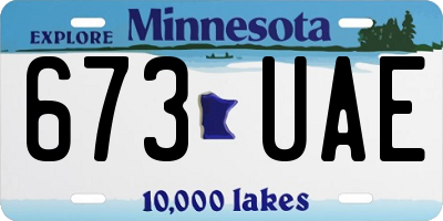 MN license plate 673UAE