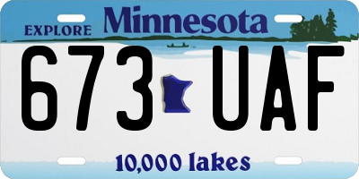 MN license plate 673UAF