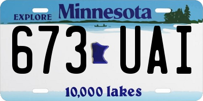 MN license plate 673UAI