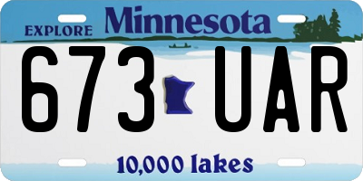 MN license plate 673UAR