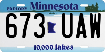 MN license plate 673UAW