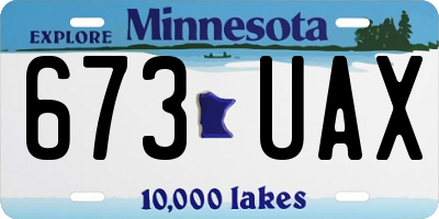 MN license plate 673UAX