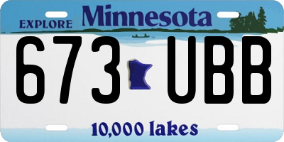 MN license plate 673UBB