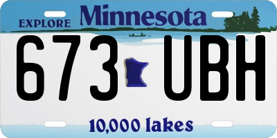 MN license plate 673UBH