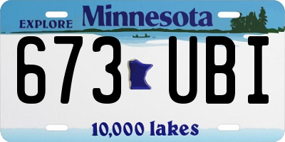 MN license plate 673UBI